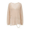 SWAYING 25 Autumn and Winter Floating Line Irregular Alpaca Blended Pullover SW-SW25AW1T15C1S2-YM Oatmeal